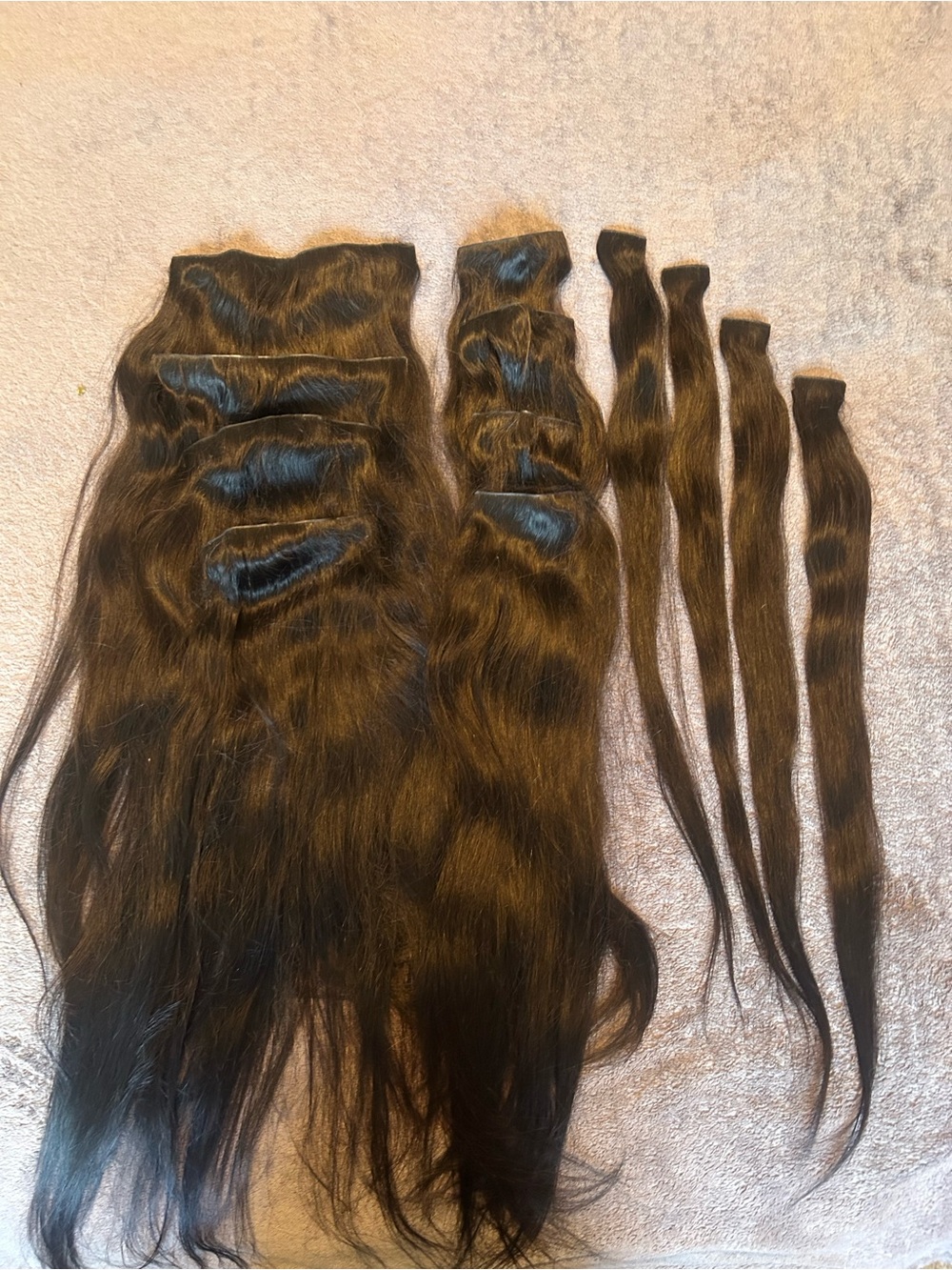 Luv Me Natural Dark Brown Clip-In Hair Extensions - full set 20”